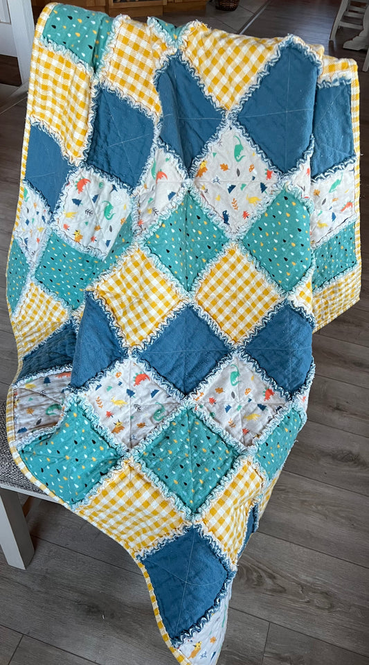 Delightful Dinos Rag Quilt
