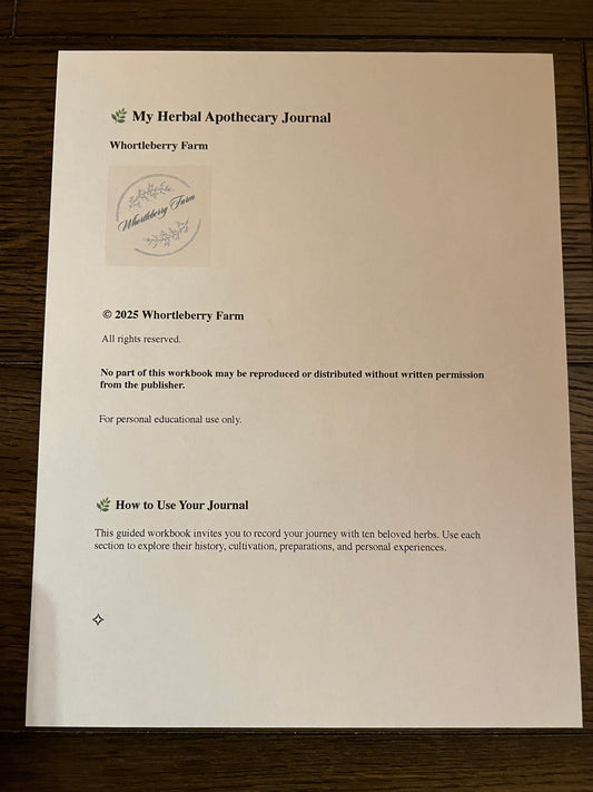 My Herbal Apothecary Journal